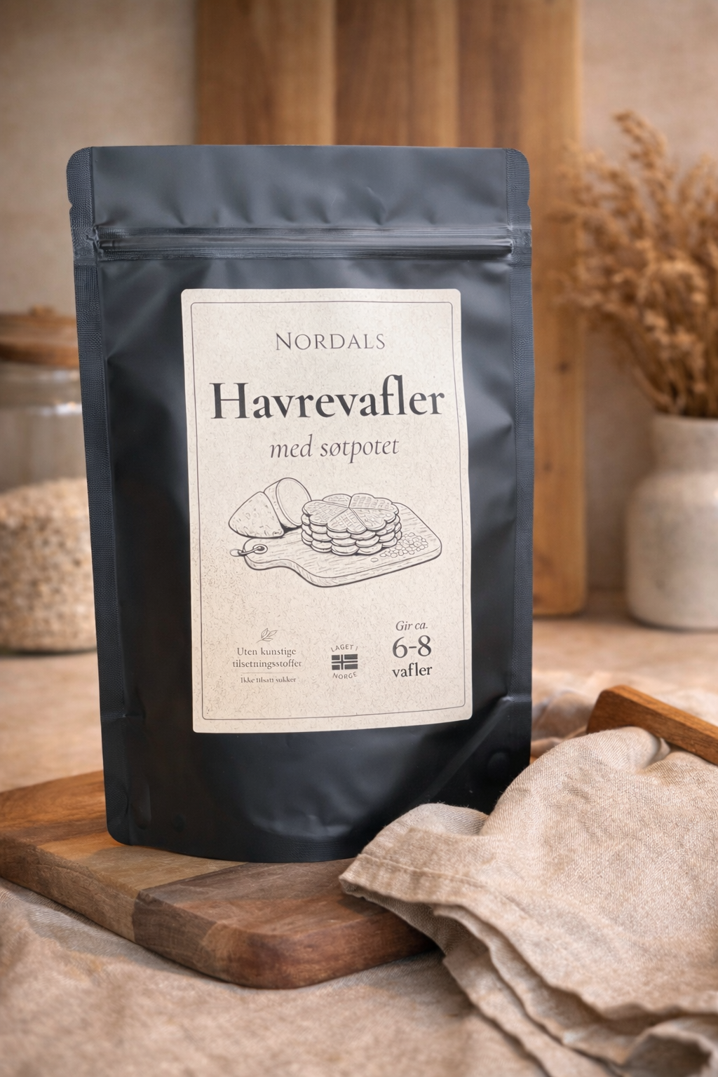Havrevafler med søtpotet
